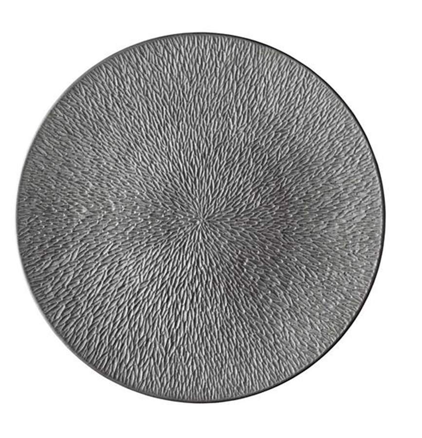 Mineral Irise Dark Grey 12" Round Buffet Plate by Raynaud-1