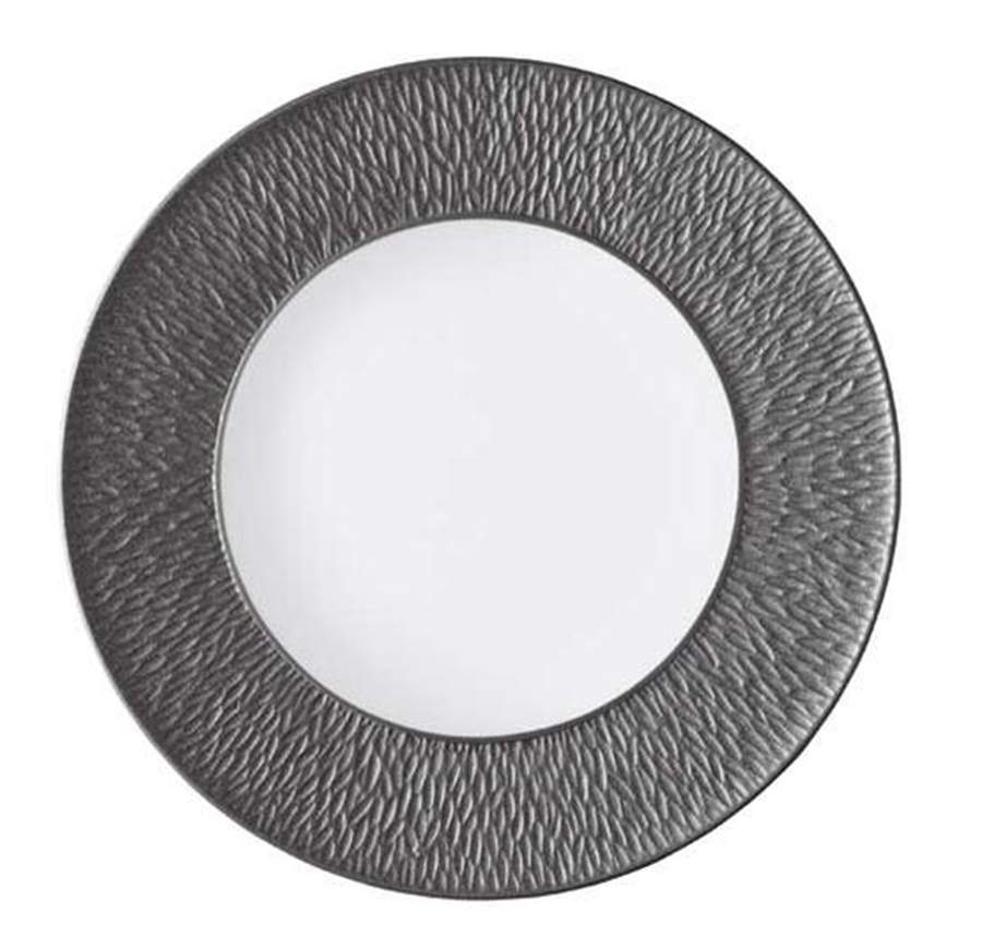 Mineral Irise Dark Grey 12" Round Buffet Plate by Raynaud-1