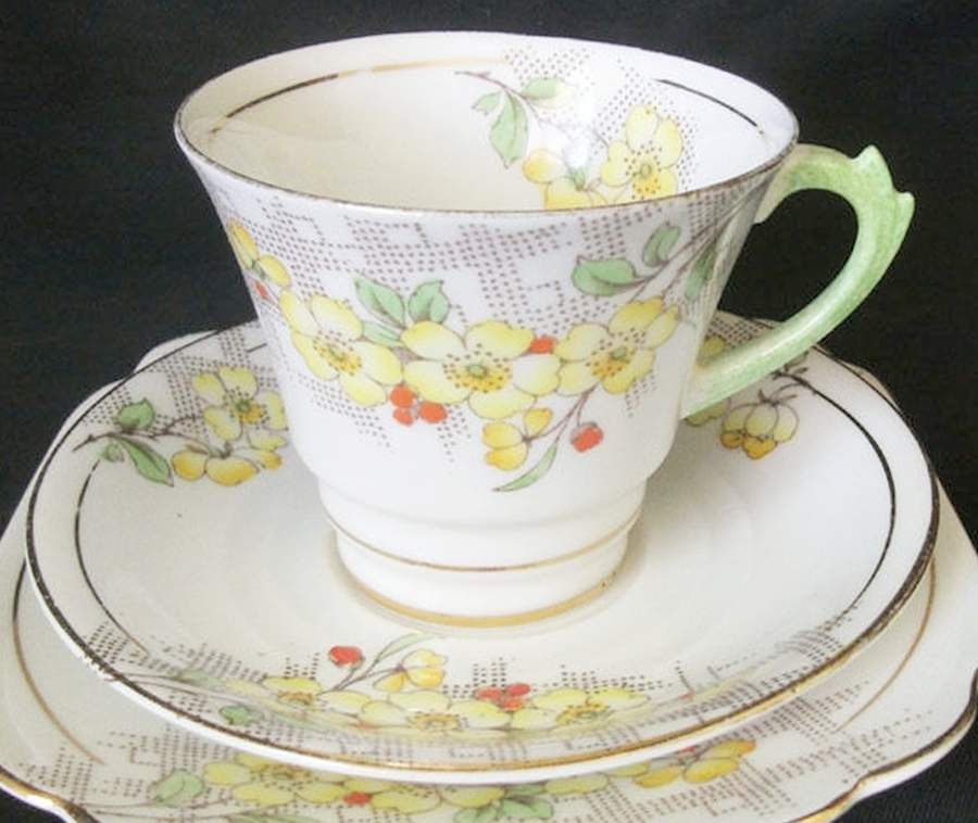 Kew Footed Cup & Saucer Set by Roslyn (England)-1