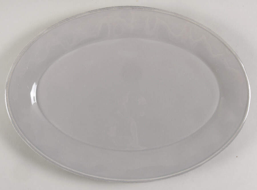 Cucina Sea Salt Grey 14" Oval Serving Platter by Rachael Ray-1