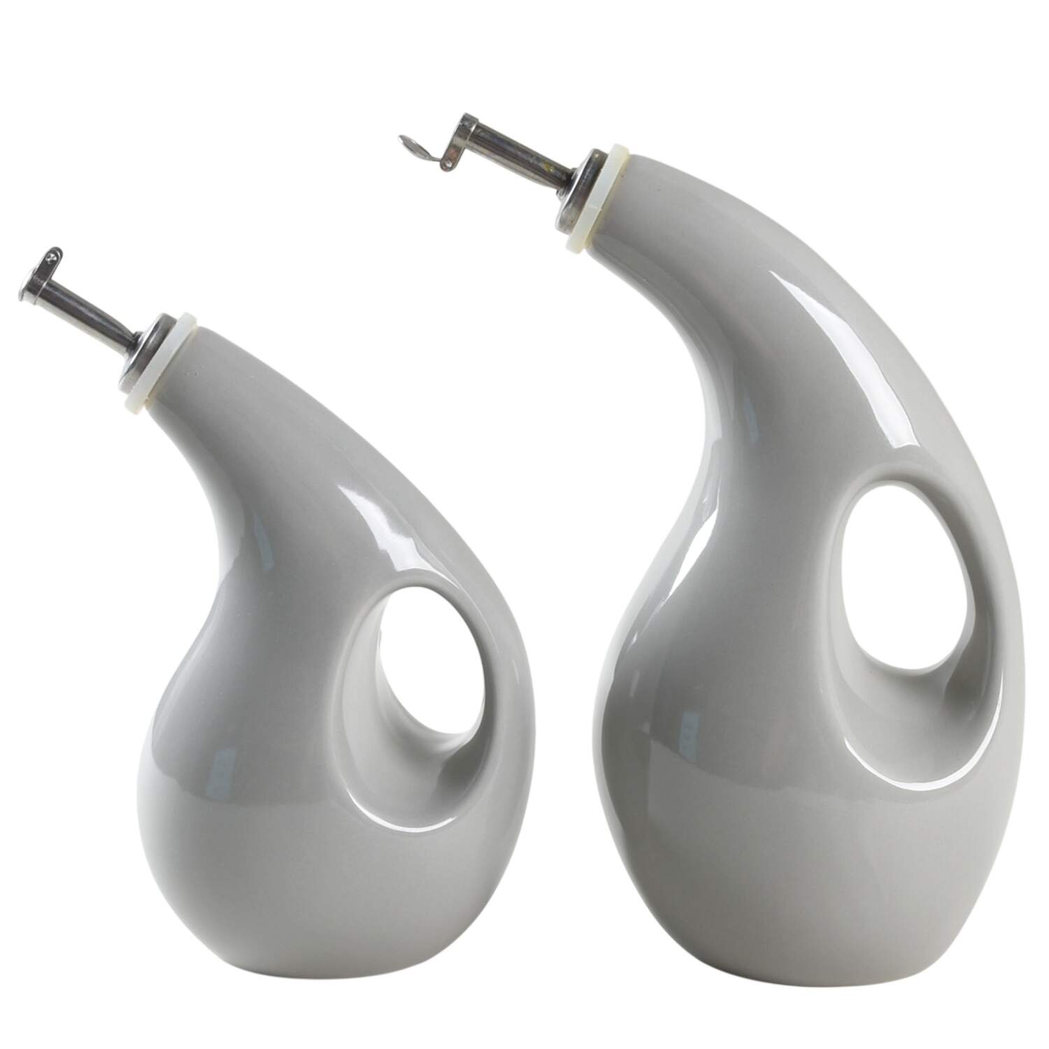 Cucina Sea Salt Grey Vinegar and Oil Set with Stoppers by Rachael Ray-1