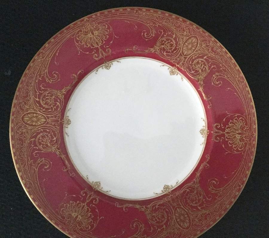 C2645 Red Dinner Plate by Royal Worcester-1