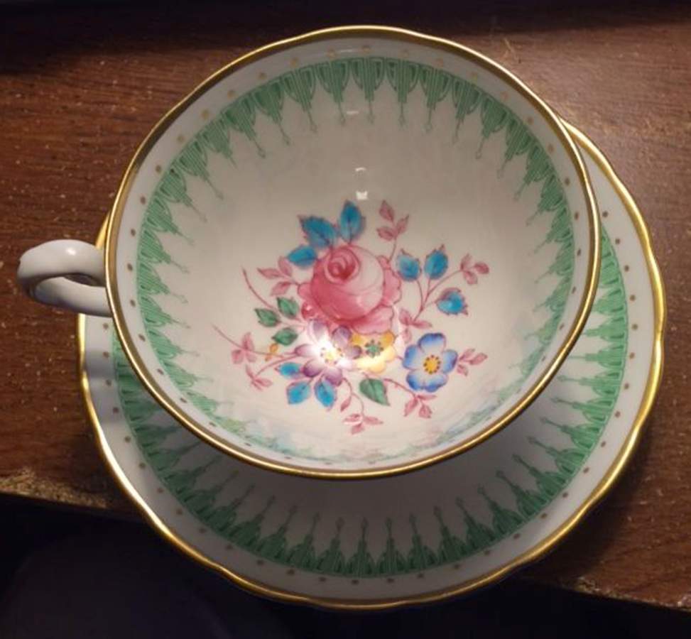 4076A Footed Cup & Saucer Set by Royal Chelsea-1