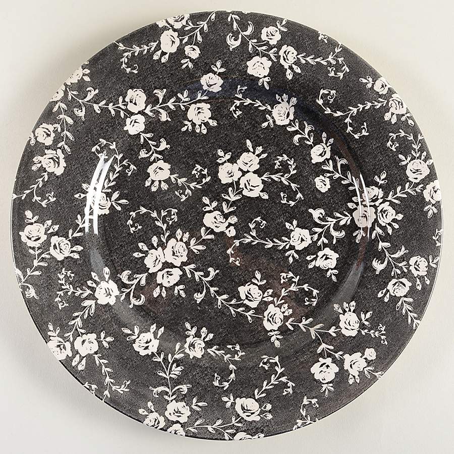 Black Chintz Dinner Plate by Royal Stafford-1