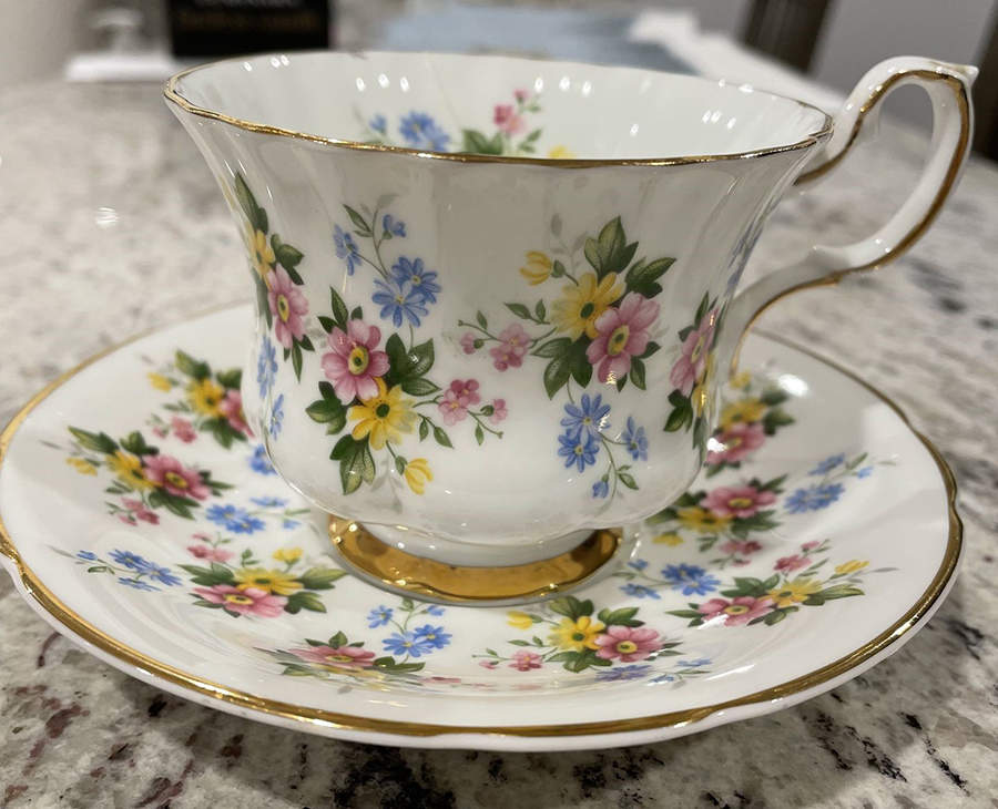 ROV22 Footed Cup & Saucer Set by Royal Victoria-1