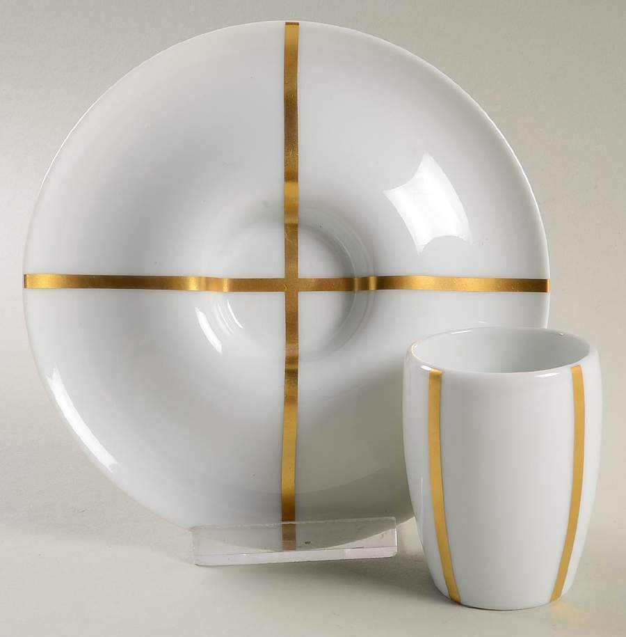 Lotus Espresso Cup and Saucer Set by Raynaud-1