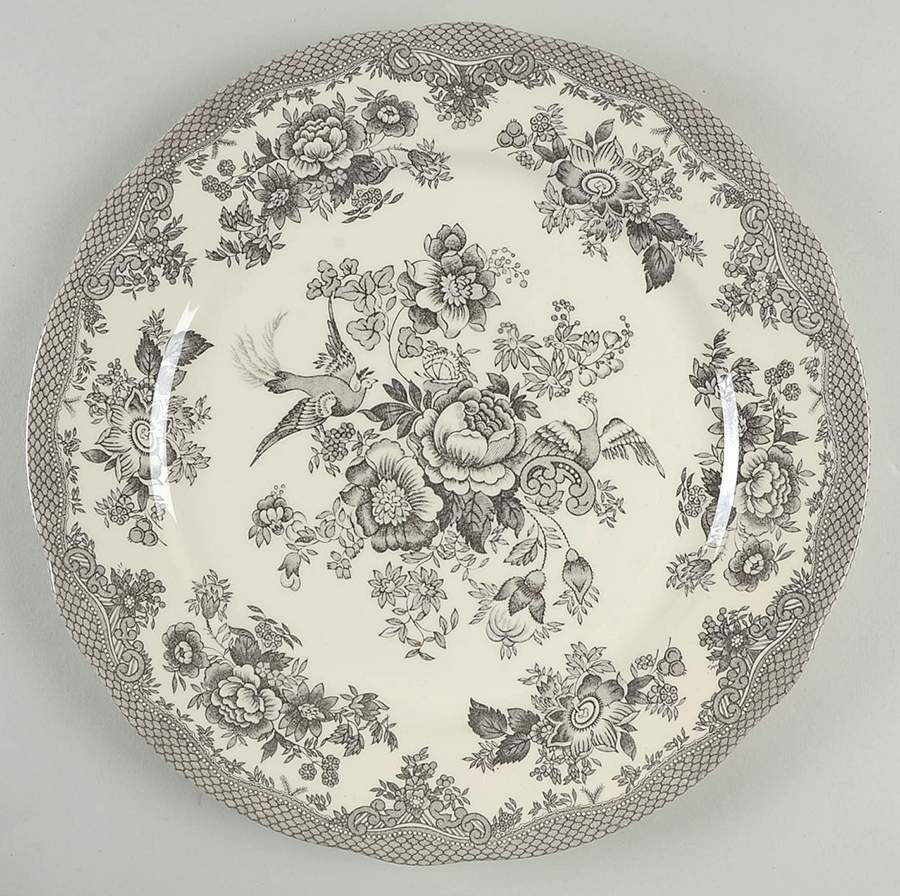 Asiatic Pheasant (Rosalie) Gray Dinner Plate by Royal Stafford-1