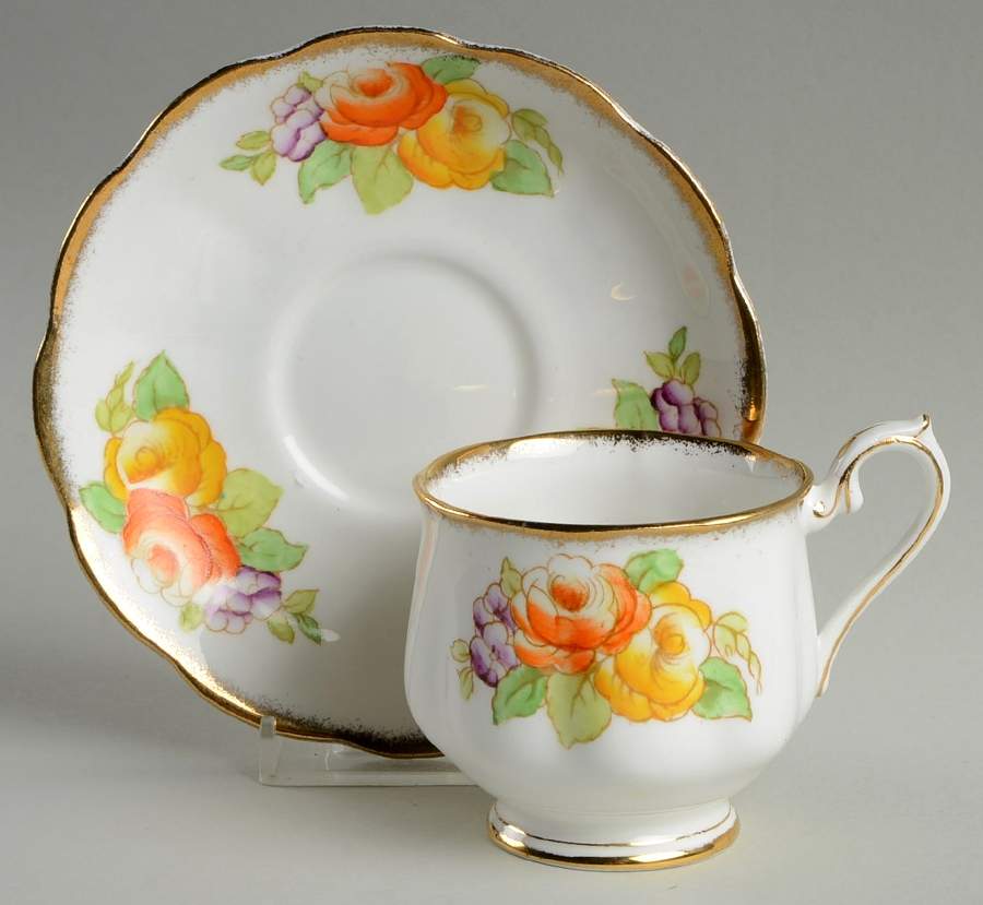 1828 Footed Cup & Saucer Set by Royal Albert-1