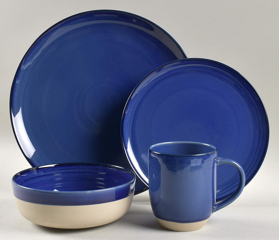Brushed Glaze Cobalt Blue 4 Piece Place Setting by Royal Doulton-1
