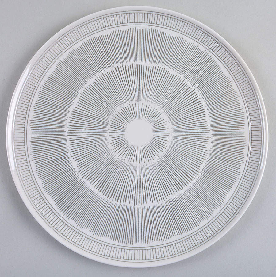 Charcoal Grey Lines 12" Chop Plate (Round Platter) by Royal Doulton-1
