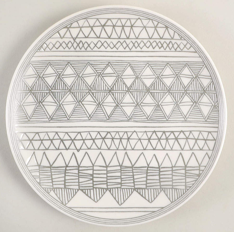 Charcoal Grey Lines Salad Plate by Royal Doulton-1