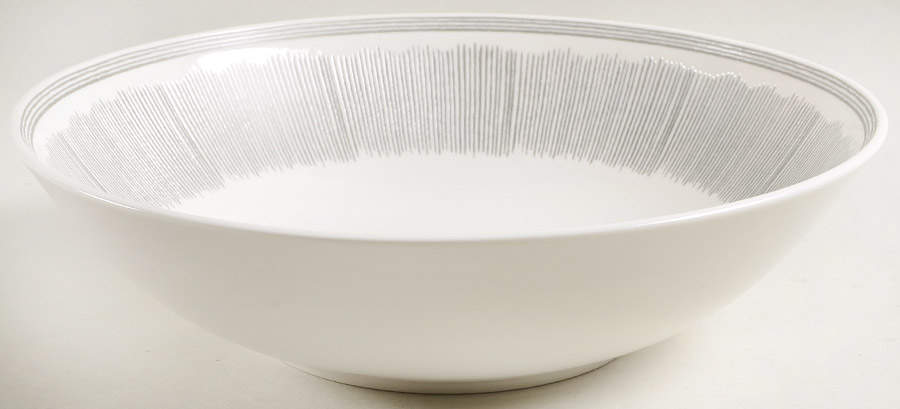 Charcoal Grey Lines 11" Round Serving Bowl by Royal Doulton-1