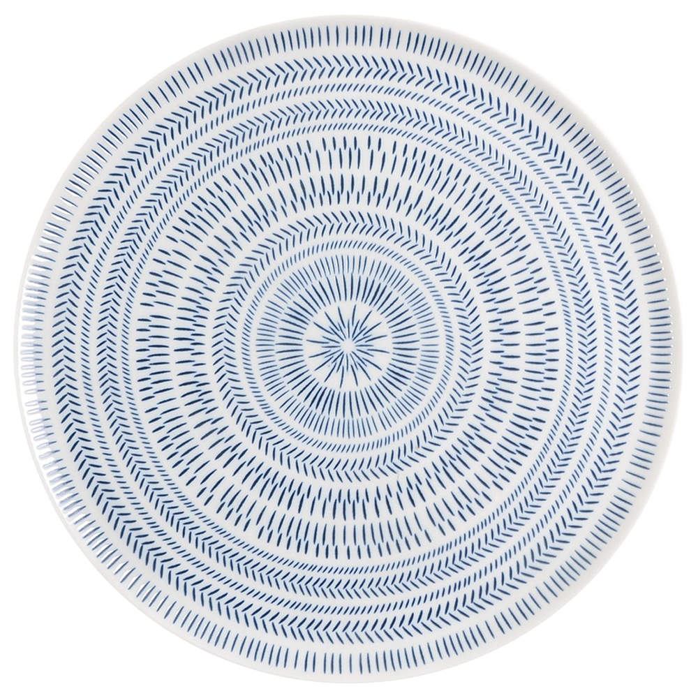 Cobalt Blue Chevron 12" Chop Plate (Round Platter) by Royal Doulton-1