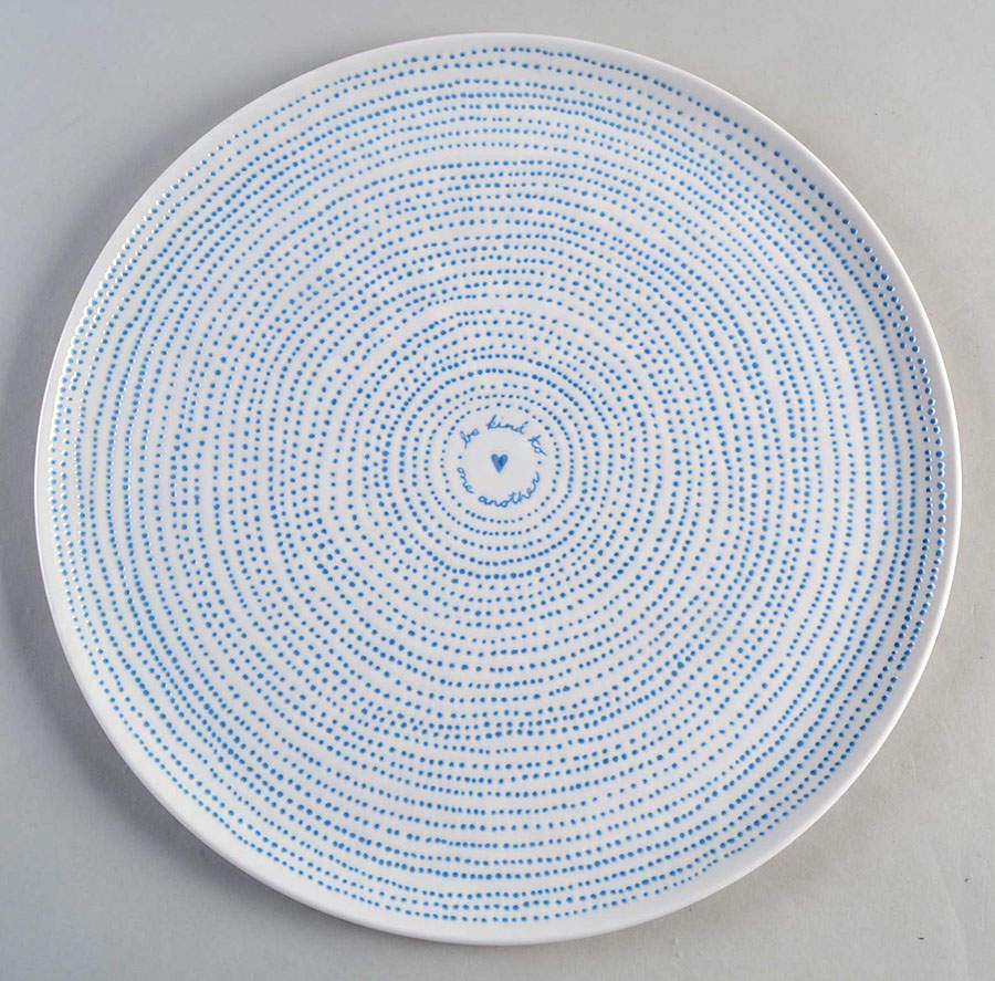 Polar Blue Dots 12" Chop Plate (Round Platter) by Royal Doulton-1