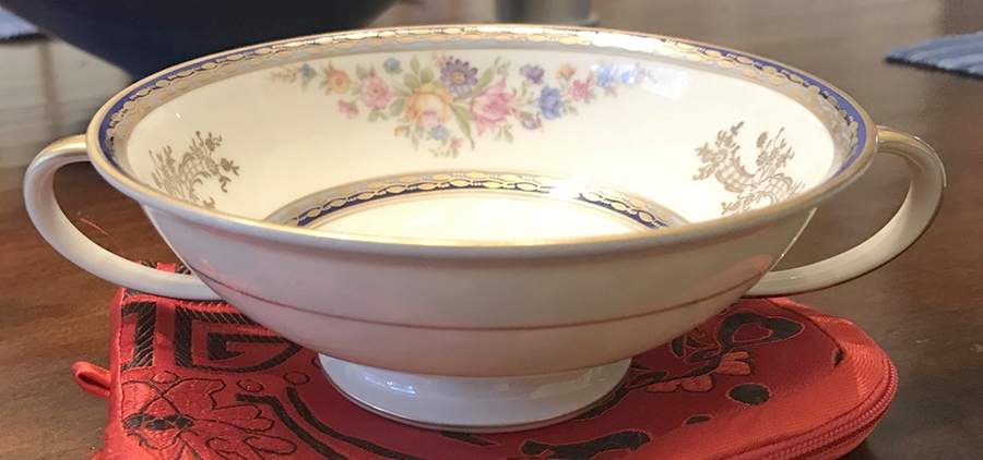 3553 (Gold Filigree, Bouquets) Footed Cream Soup Bowl by Rosenthal - Continental-1