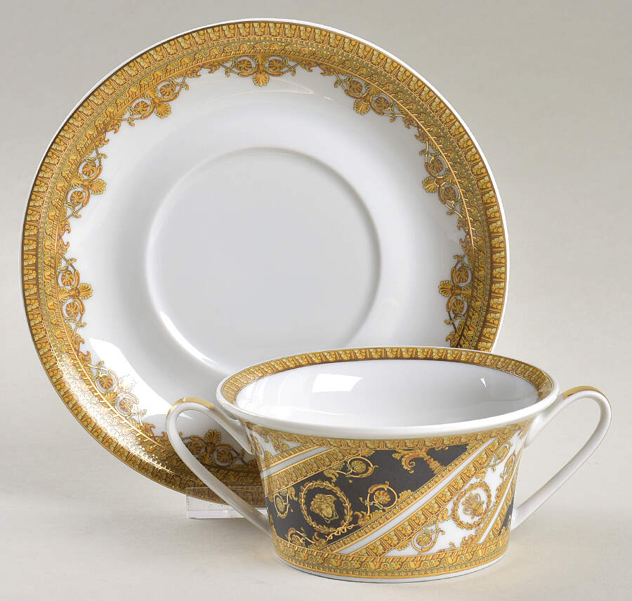 I Love Baroque Flat Cream Soup Bowl & Saucer Set by Rosenthal - Continental-1