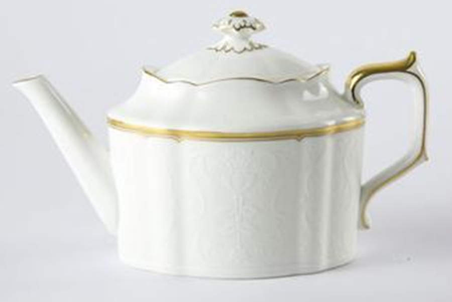 Darley Abbey Pure (Gold Trim) Small Teapot & Lid by Royal Crown Derby-1