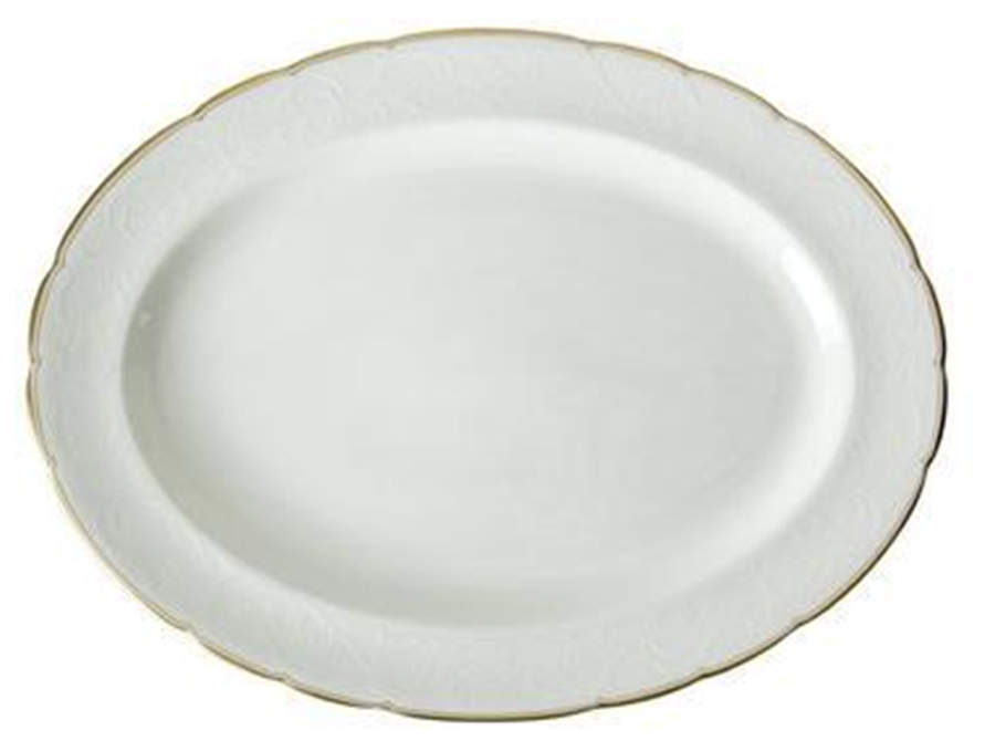 Darley Abbey Pure (Gold Trim) 16" Oval Serving Platter by Royal Crown Derby-1