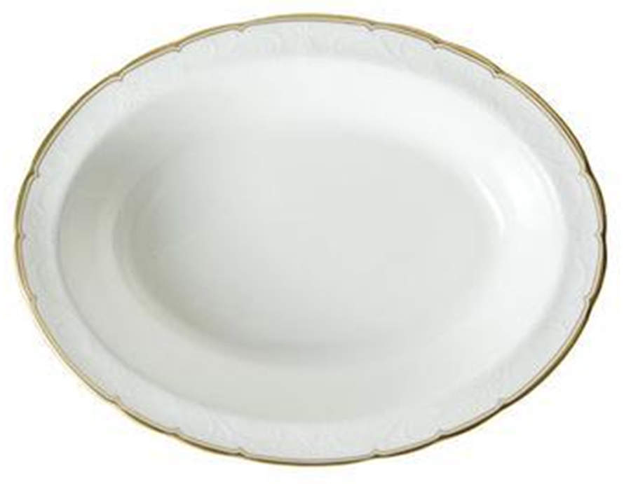 Darley Abbey Pure (Gold Trim) 9" Oval Vegetable Bowl by Royal Crown Derby-1