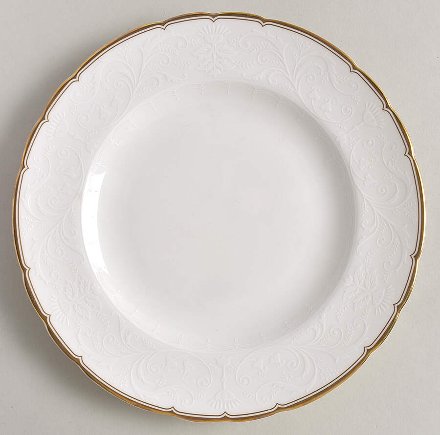 Darley Abbey Pure (Gold Trim) Salad Plate by Royal Crown Derby-1