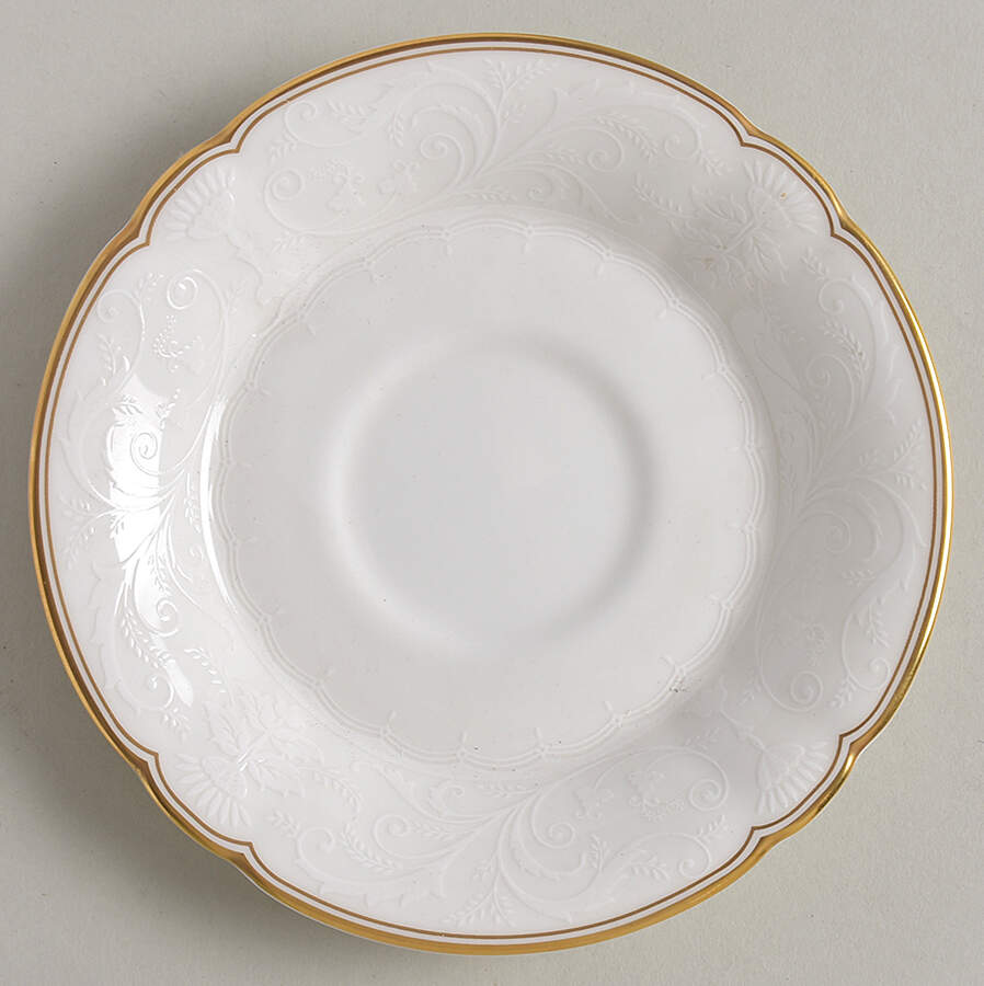 Darley Abbey Pure (Gold Trim) Saucer by Royal Crown Derby-1