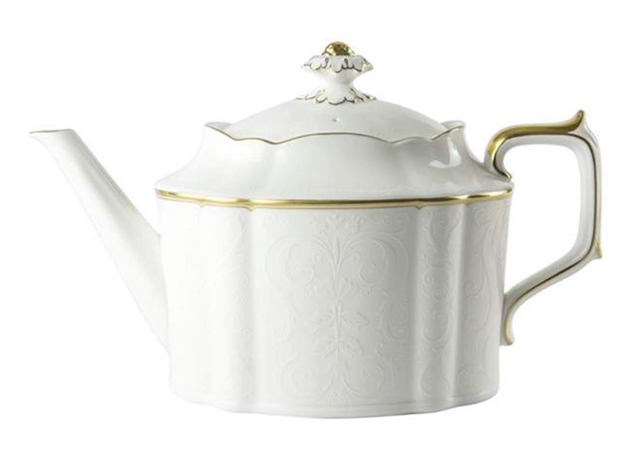 Darley Abbey Pure (Gold Trim) Teapot & Lid by Royal Crown Derby-1