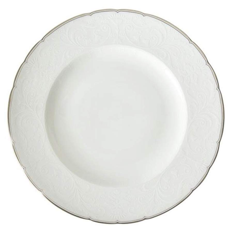 Darley Abbey Pure (Platinum Trim) Dinner Plate by Royal Crown Derby-1
