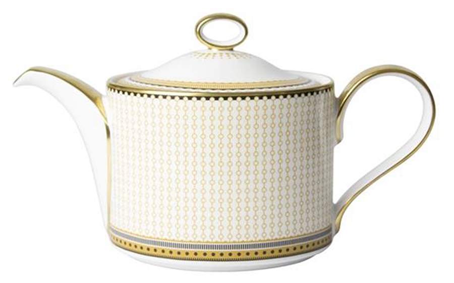 Oscillate Ochre Teapot & Lid by Royal Crown Derby-1