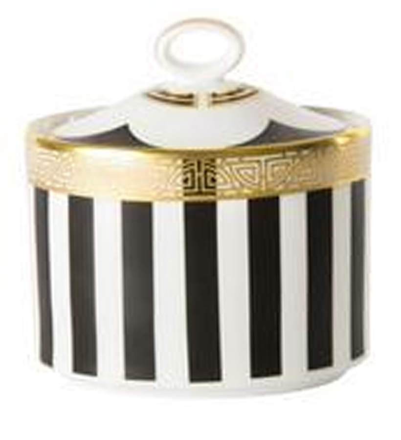 Satori Black Sugar Bowl & Lid by Royal Crown Derby-1