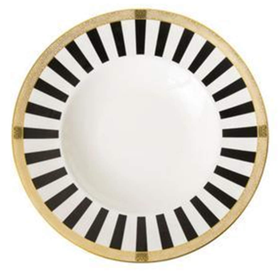 Satori Black Large Rim Soup Bowl by Royal Crown Derby-1