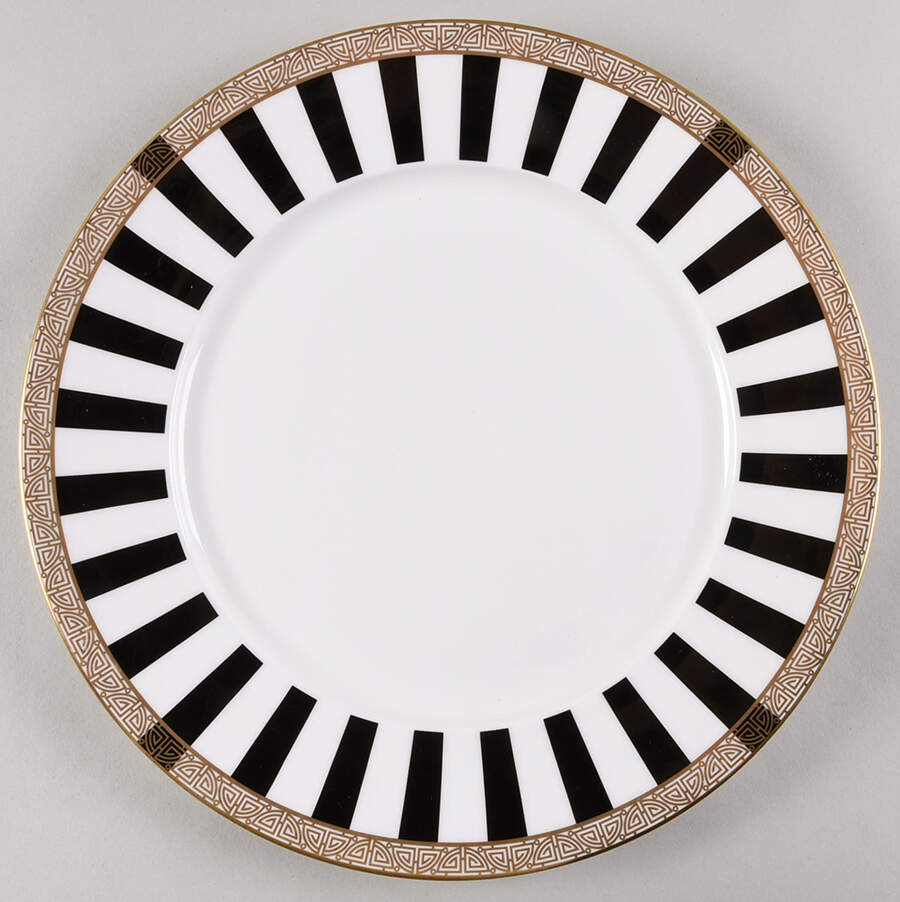 Satori Black Dinner Plate by Royal Crown Derby-1