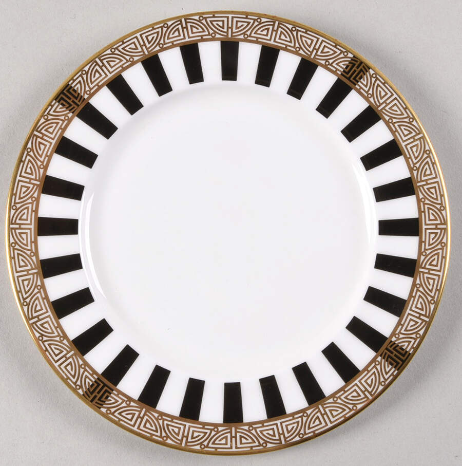 Satori Black Bread & Butter Plate by Royal Crown Derby-1