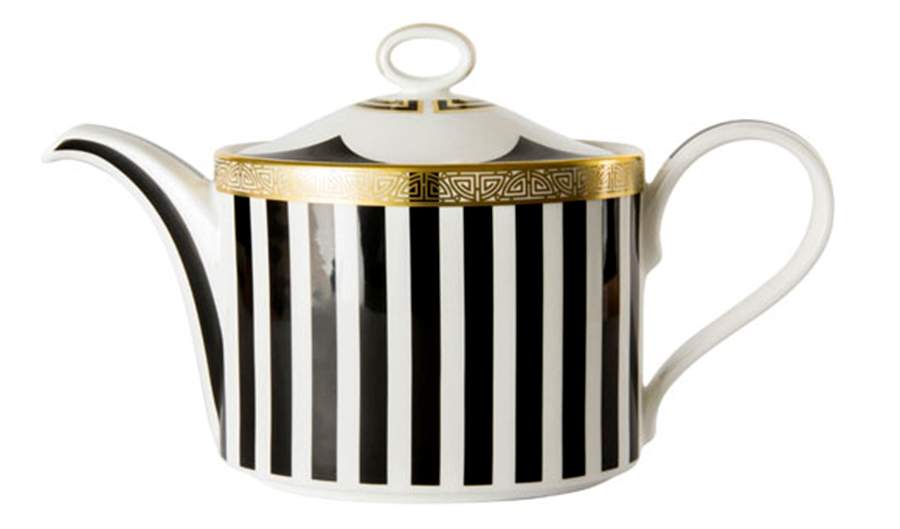 Satori Black Teapot & Lid by Royal Crown Derby-1