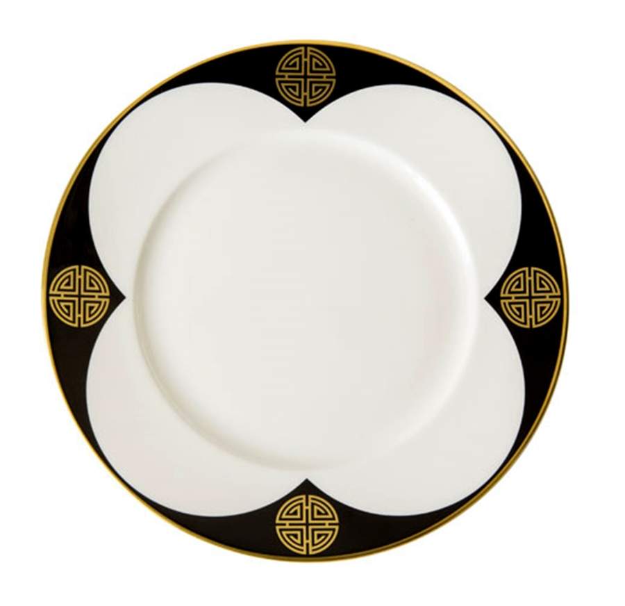 Satori Black Salad Plate by Royal Crown Derby-1