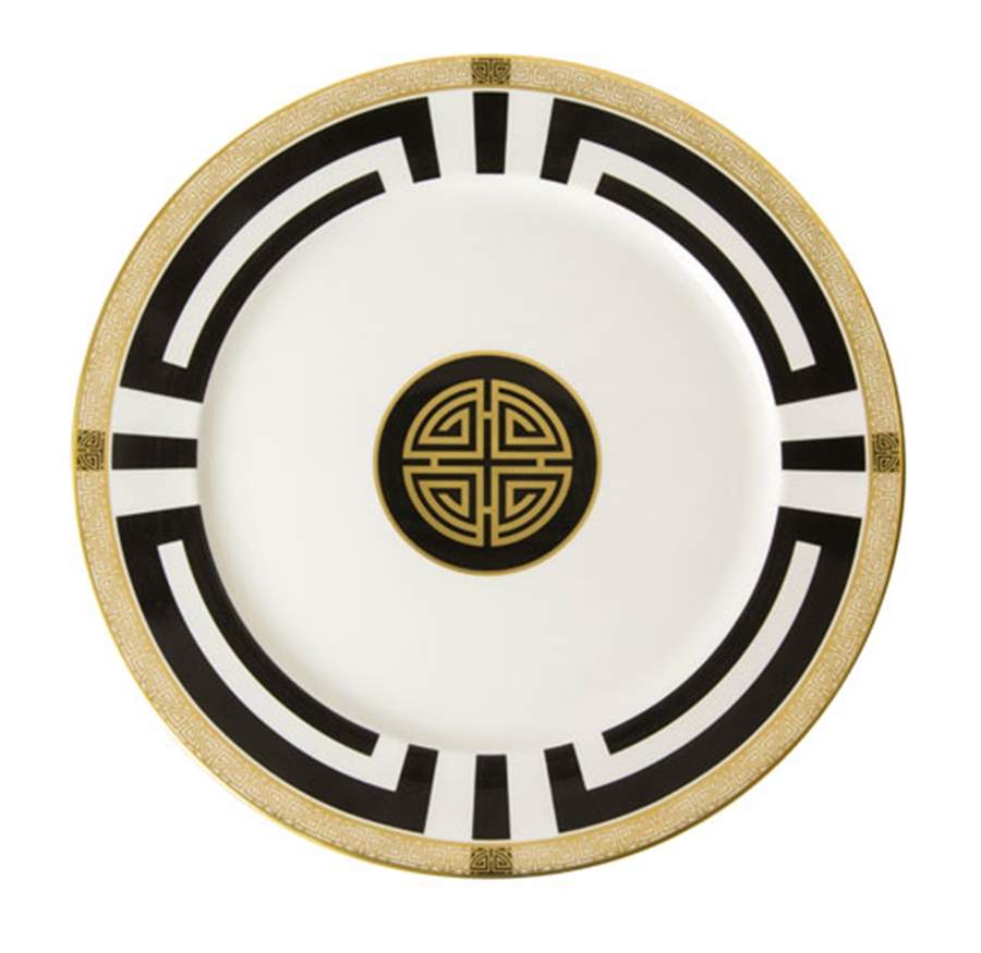 Satori Black Service Plate (Charger) by Royal Crown Derby-1