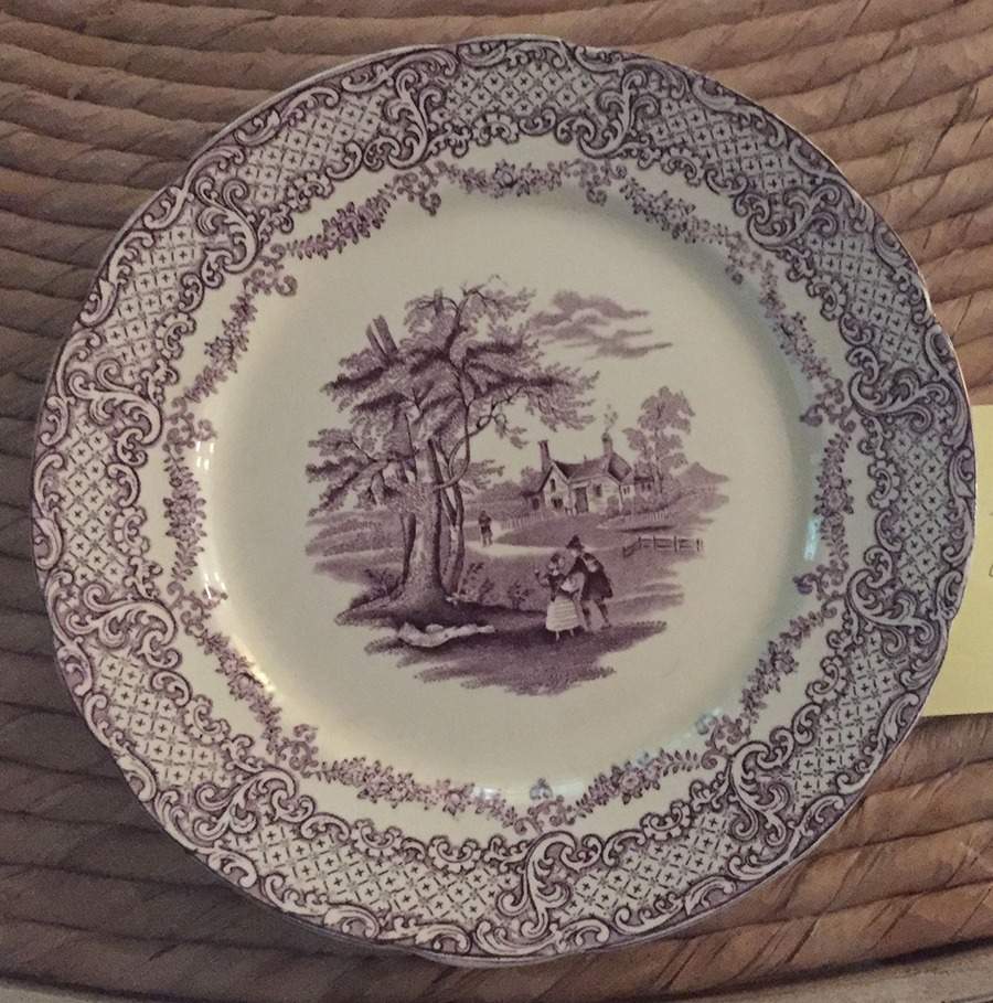 Humphrey's Clock Purple Dinner Plate by Ridgway (Ridgways)-1