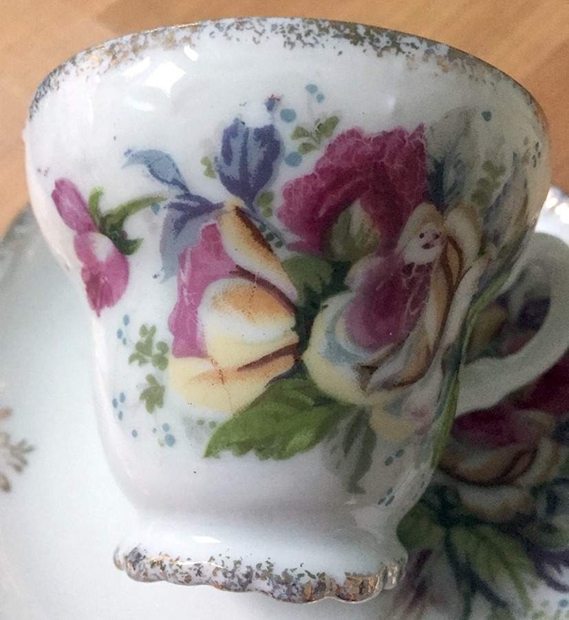 55-1147 Footed Cup & Saucer Set by Royal Crown (Japan)-1