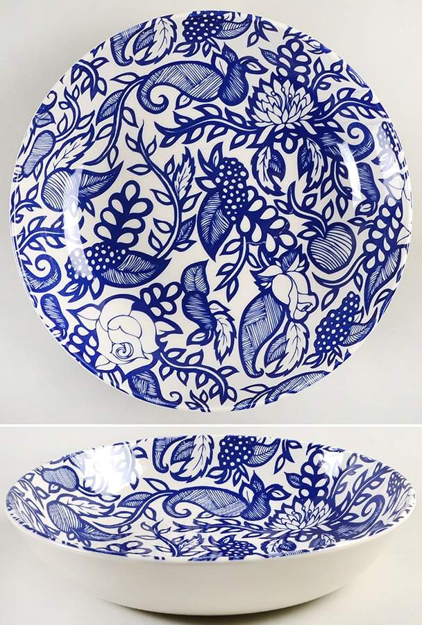Festival Blue 9" Individual Pasta Bowl by Royal Stafford-1