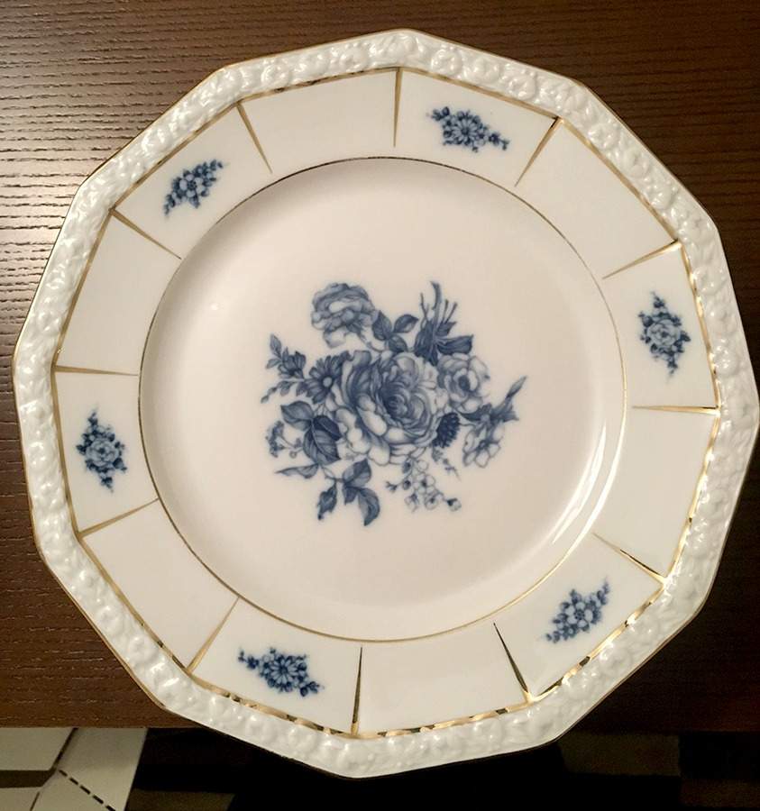 Cobalt Rose (Maria, Gold Accent) Dinner Plate by Rosenthal - Continental-1