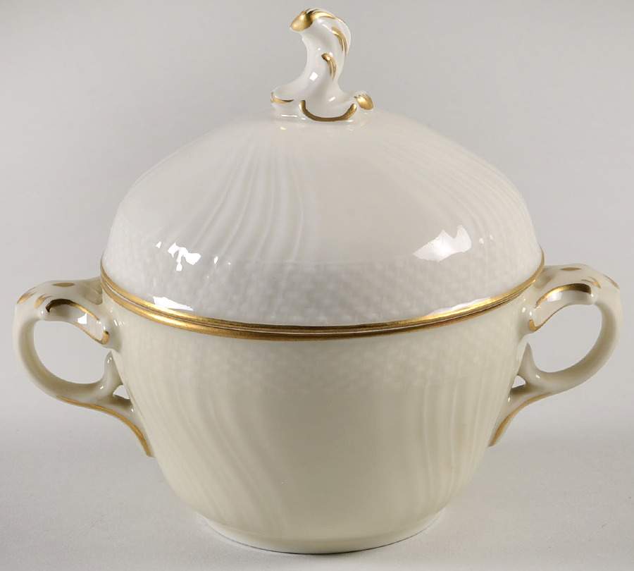 Josephine Cream Sugar Bowl & Lid by Royal Copenhagen-1