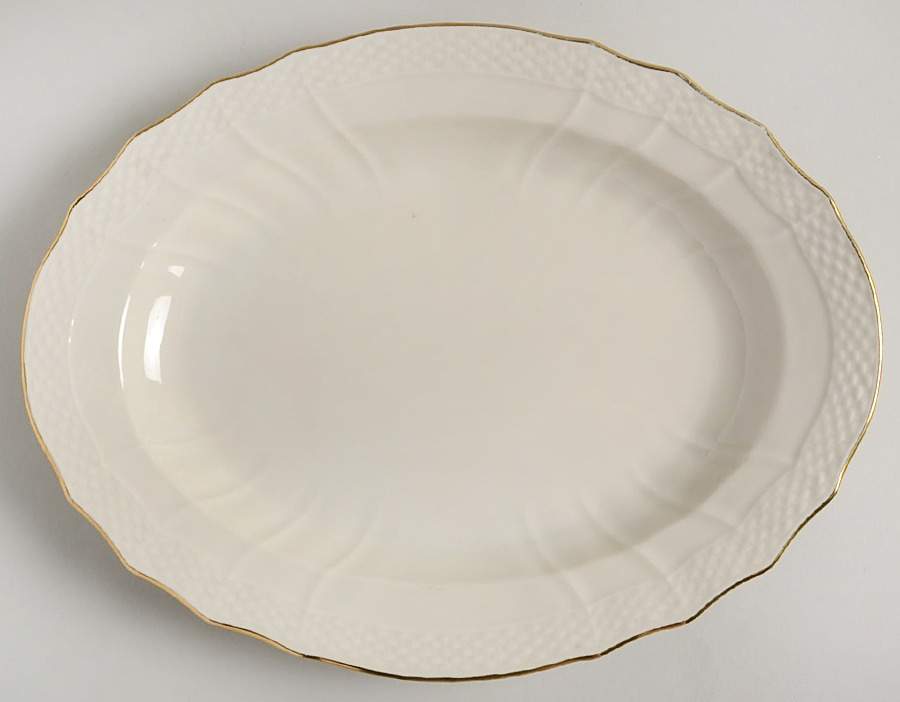Josephine Cream 12" Oval Serving Platter by Royal Copenhagen-1