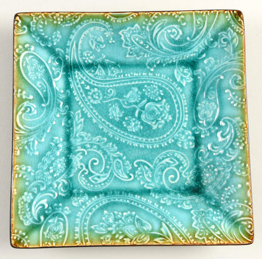 Paisley Green Salad Plate by Roscher & Co-1