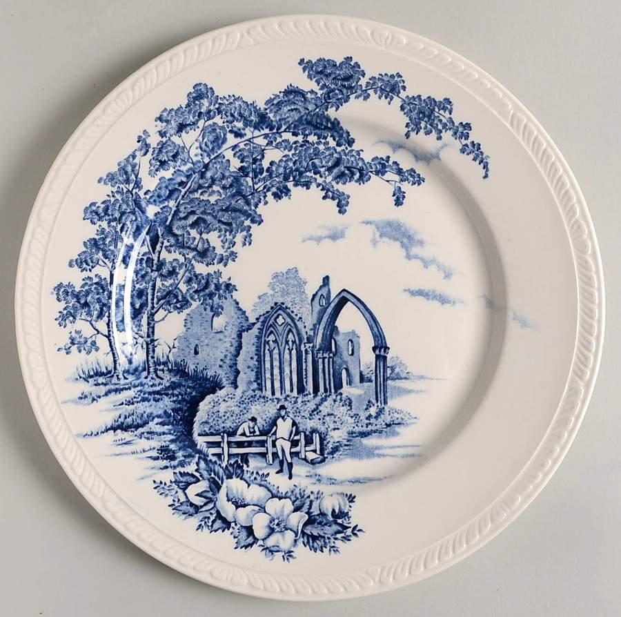 Olde Abbey Blue Dinner Plate by Royal Tudor-1