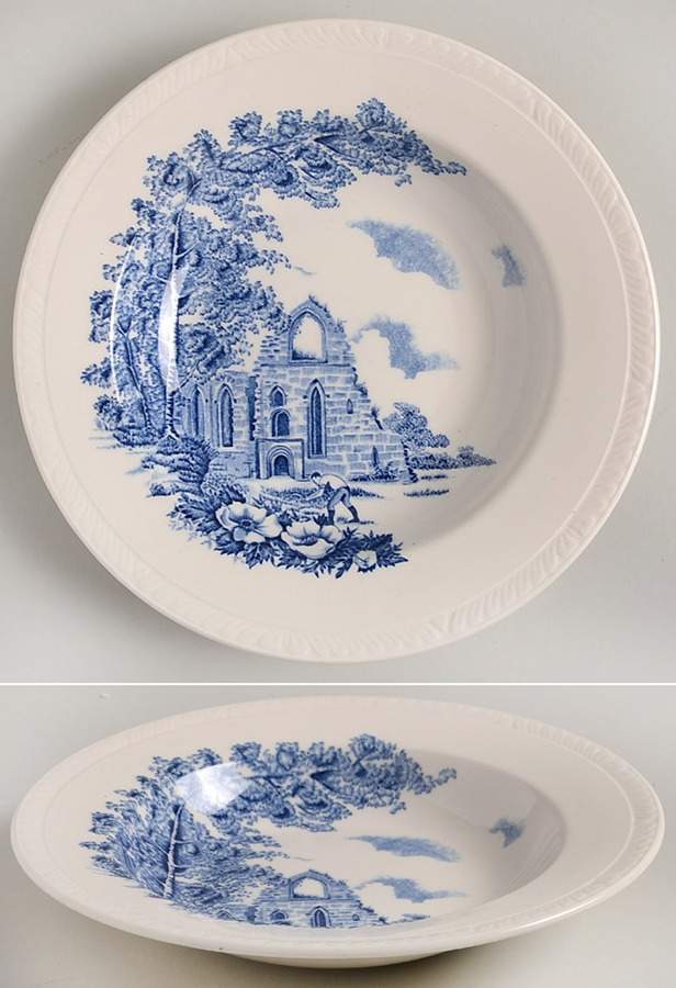 Olde Abbey Blue Coupe Cereal Bowl by Royal Tudor-1