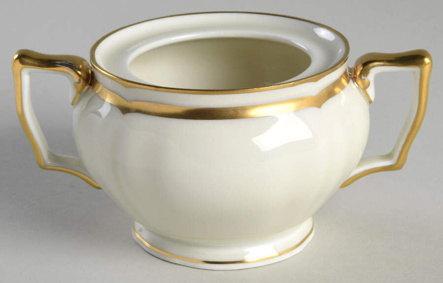 Marie Antoinette Gold on Cream Sugar Bowl No Lid by Raynaud-1