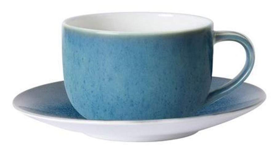 Art Glaze Candied Sky Flat Cup & Saucer Set by Royal Crown Derby-1