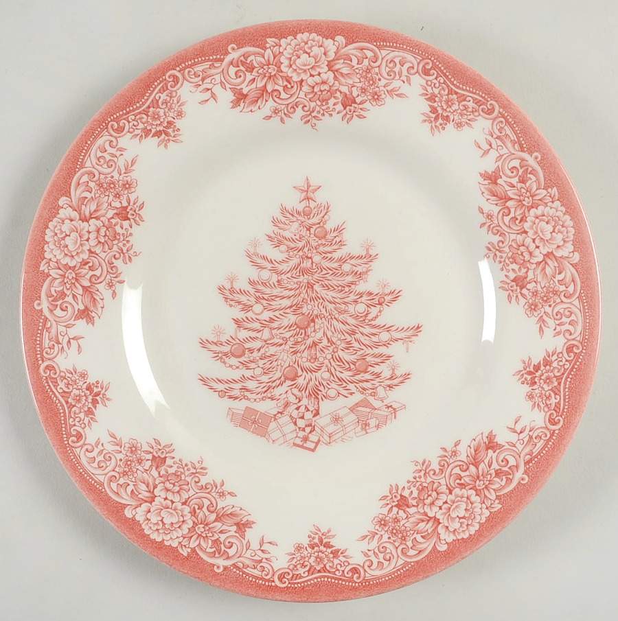 Christmas Tree Red Salad Plate by Royal Stafford-1
