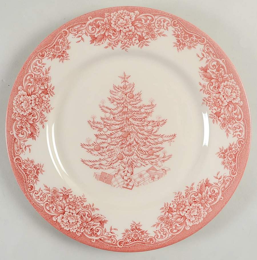 Christmas Tree Red Dinner Plate by Royal Stafford-1