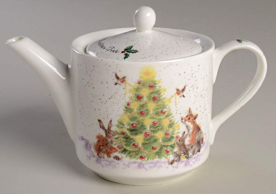 Wrendale Designs Christmas Teapot & Lid by Royal Worcester-1