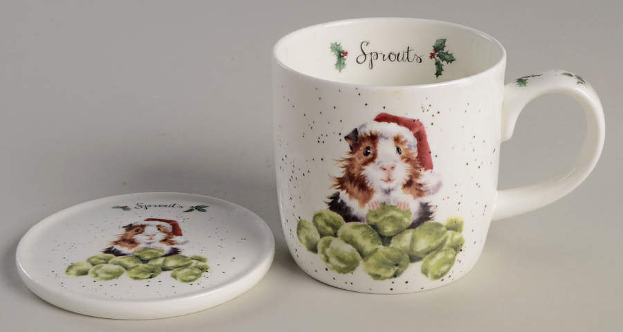 Wrendale Designs Christmas Mug & Coaster Set by Royal Worcester-1